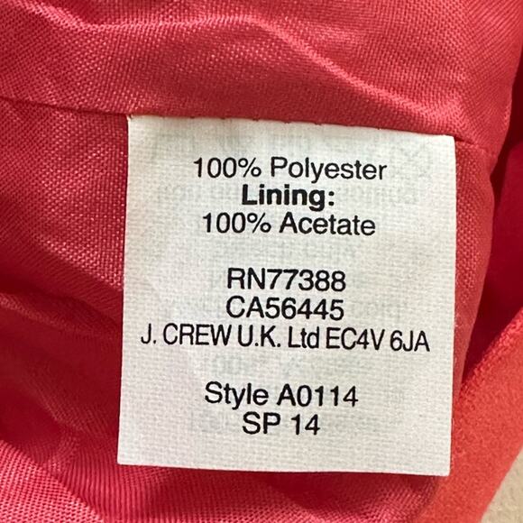 J. Crew Dress Coral Orange Sleeveless Crew Neck Pockets Summer Sheath Size 4 - Picture 11 of 12